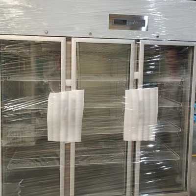 تسخين زجاج الأبواب الفولاذ المقاوم للصدأ 304 الصيدلية المبرد الطبي المستخدم في مختبر المستشفى