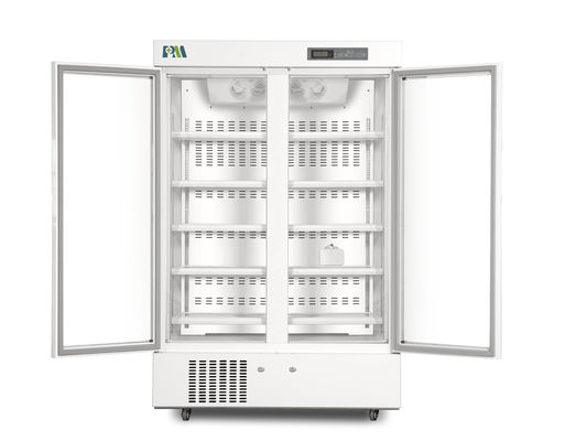 ثلاجة صيدلية طبية بباب زجاجي 2-8 درجة مع إضاءة داخلية LED