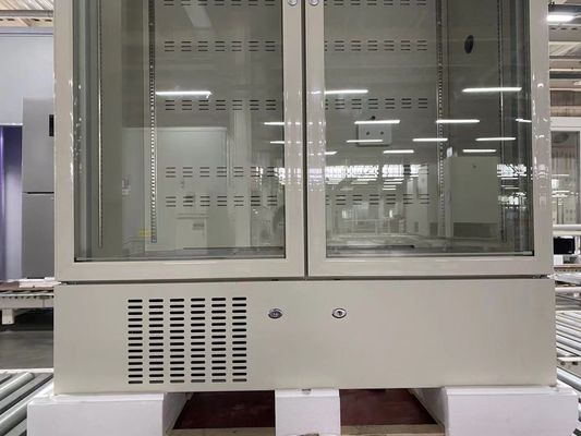 ثلاجة صيدلية طبية بباب زجاجي 2-8 درجة مع إضاءة داخلية LED