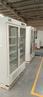 ثلاجة صيدلية لقاح طبي حيوي بباب زجاجي مزدوج بسعة 656 لتر مع إضاءة داخلية LED عالية الجودة